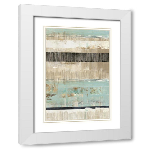 Celadon Dreams II White Modern Wood Framed Art Print with Double Matting by Reeves, Tom