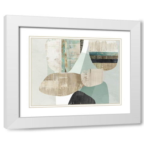 Mixed Celadon  White Modern Wood Framed Art Print with Double Matting by Reeves, Tom