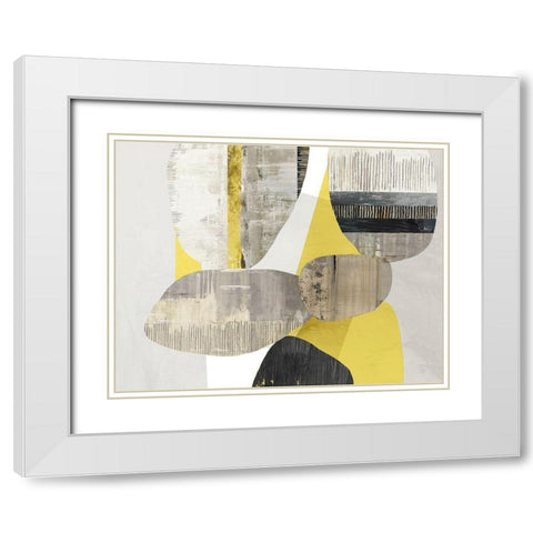 Mixed Celadon Yellow Version White Modern Wood Framed Art Print with Double Matting by Reeves, Tom