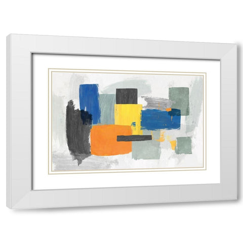 Bloc Party White Modern Wood Framed Art Print with Double Matting by Reeves, Tom