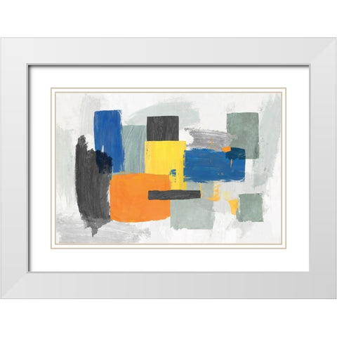 Bloc Party White Modern Wood Framed Art Print with Double Matting by Reeves, Tom