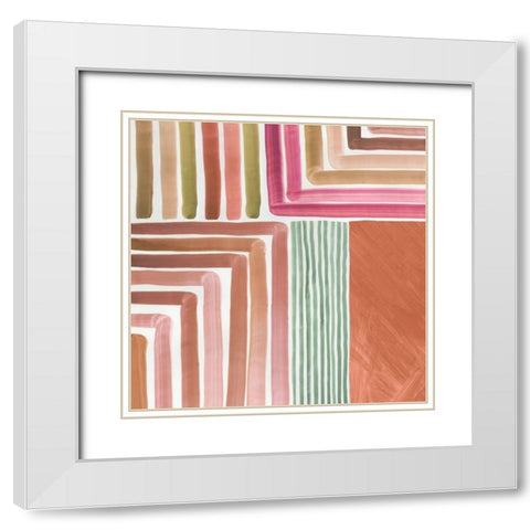 Mikado I  White Modern Wood Framed Art Print with Double Matting by Reeves, Tom