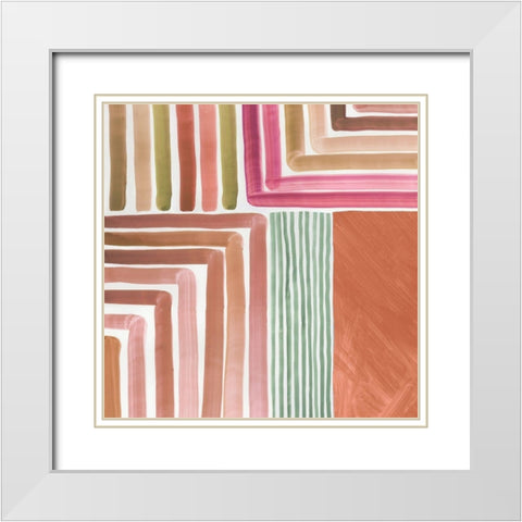 Mikado I  White Modern Wood Framed Art Print with Double Matting by Reeves, Tom