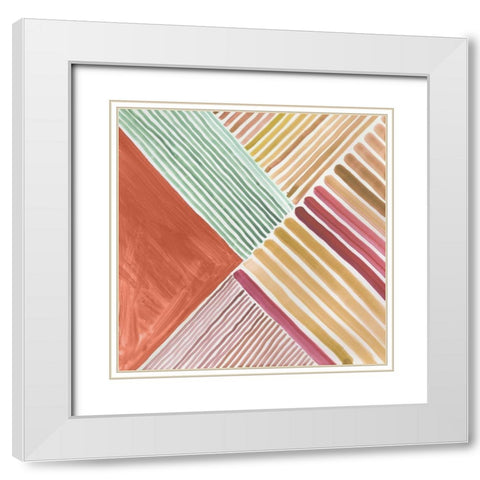 Mikado II White Modern Wood Framed Art Print with Double Matting by Reeves, Tom