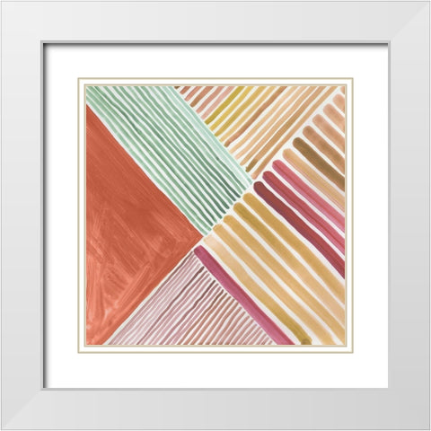 Mikado II White Modern Wood Framed Art Print with Double Matting by Reeves, Tom