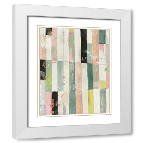 Playful Stripes I  White Modern Wood Framed Art Print with Double Matting by Reeves, Tom