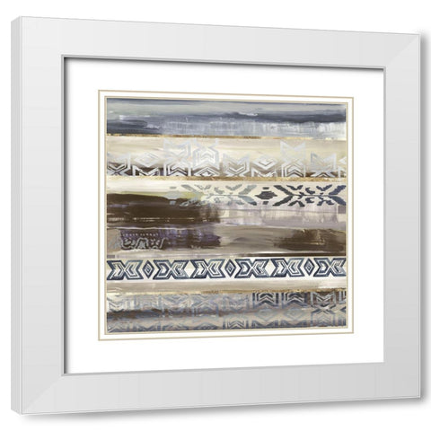 Old Textile I  White Modern Wood Framed Art Print with Double Matting by Reeves, Tom