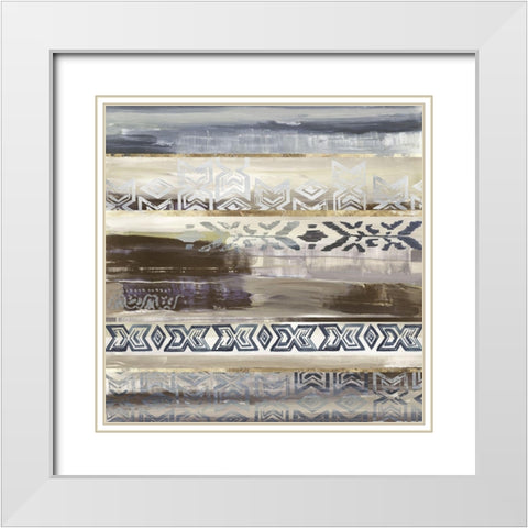 Old Textile I  White Modern Wood Framed Art Print with Double Matting by Reeves, Tom