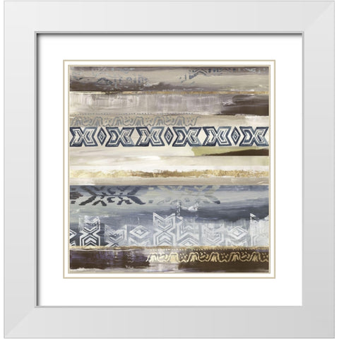 Old Textile II White Modern Wood Framed Art Print with Double Matting by Reeves, Tom