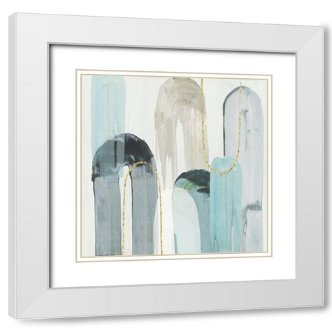 Blue Arches I  White Modern Wood Framed Art Print with Double Matting by Reeves, Tom