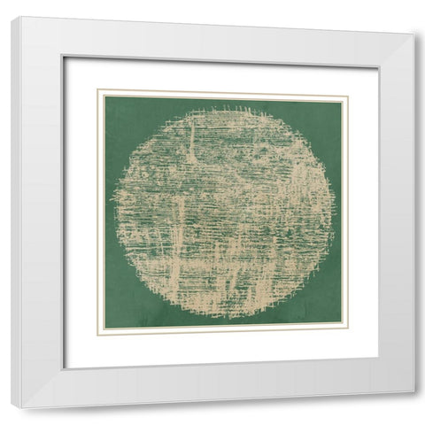Green Weave I  White Modern Wood Framed Art Print with Double Matting by Reeves, Tom