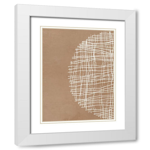 Basket Weave Circle I  White Modern Wood Framed Art Print with Double Matting by Reeves, Tom
