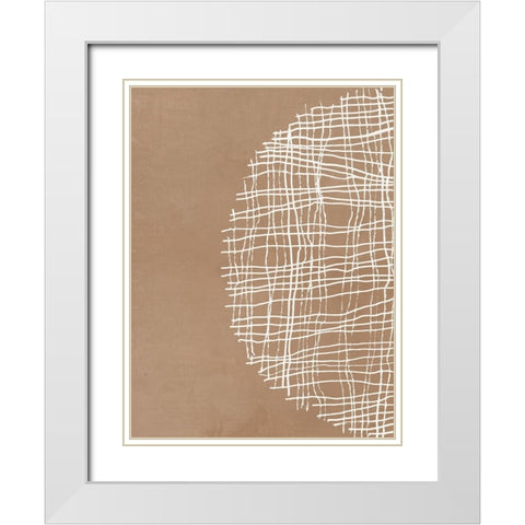 Basket Weave Circle I  White Modern Wood Framed Art Print with Double Matting by Reeves, Tom