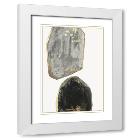Stones I  White Modern Wood Framed Art Print with Double Matting by Reeves, Tom