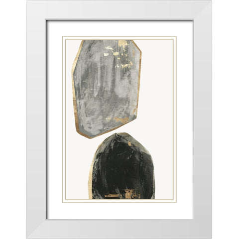 Stones I  White Modern Wood Framed Art Print with Double Matting by Reeves, Tom