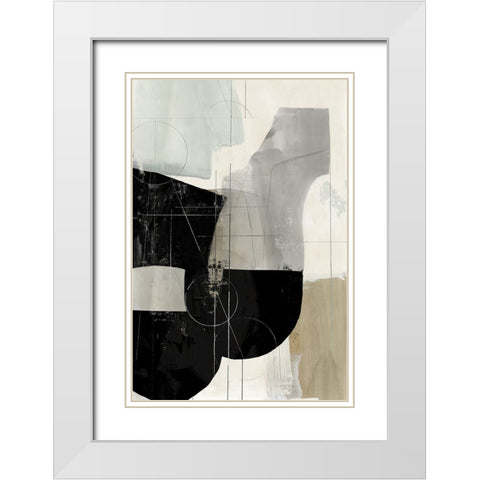 Jet Black I  White Modern Wood Framed Art Print with Double Matting by Reeves, Tom
