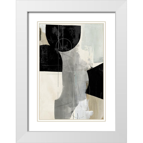 Jet Black II White Modern Wood Framed Art Print with Double Matting by Reeves, Tom