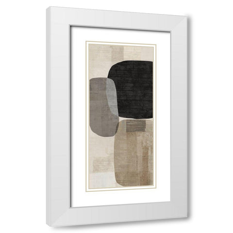 Link I  White Modern Wood Framed Art Print with Double Matting by Reeves, Tom