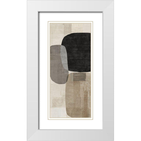 Link I  White Modern Wood Framed Art Print with Double Matting by Reeves, Tom