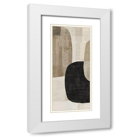 Link II  White Modern Wood Framed Art Print with Double Matting by Reeves, Tom