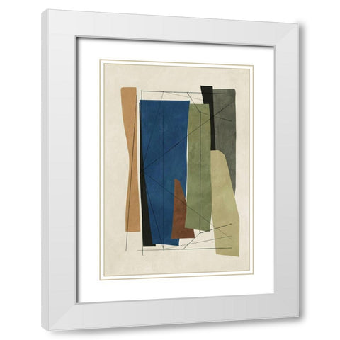 Sync I  White Modern Wood Framed Art Print with Double Matting by Reeves, Tom