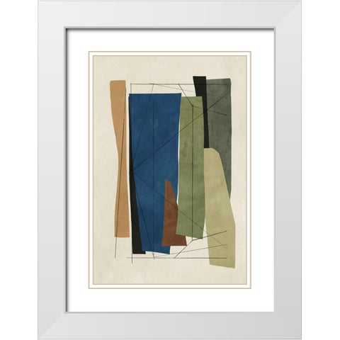 Sync I  White Modern Wood Framed Art Print with Double Matting by Reeves, Tom
