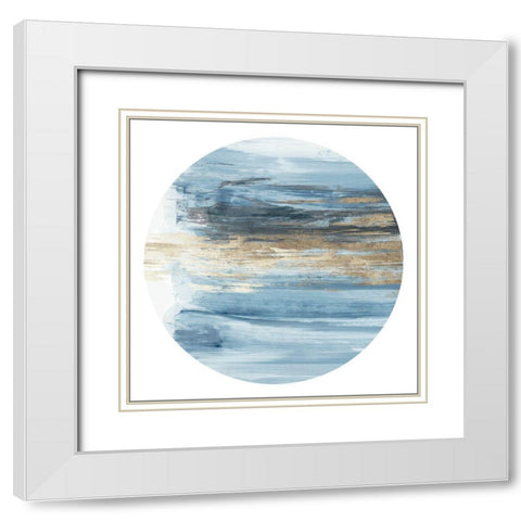 New Blue I  White Modern Wood Framed Art Print with Double Matting by Reeves, Tom