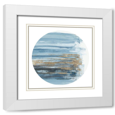 New Blue II White Modern Wood Framed Art Print with Double Matting by Reeves, Tom