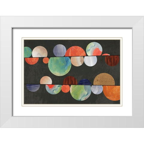 Rainbow Marbles  White Modern Wood Framed Art Print with Double Matting by Reeves, Tom