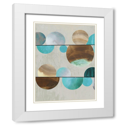 Blue Marbles I  White Modern Wood Framed Art Print with Double Matting by Reeves, Tom