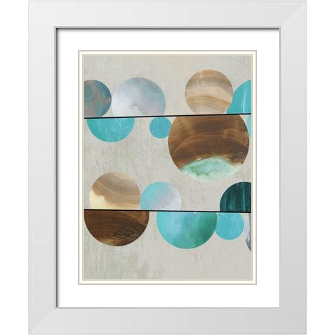 Blue Marbles I  White Modern Wood Framed Art Print with Double Matting by Reeves, Tom