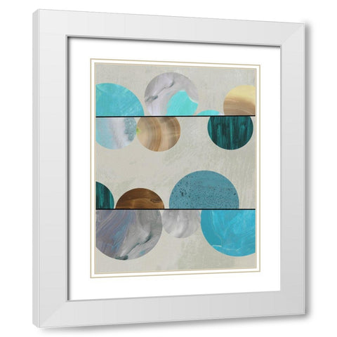 Blue Marbles II  White Modern Wood Framed Art Print with Double Matting by Reeves, Tom