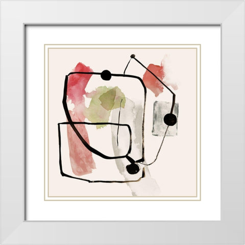 Connected Lines I  White Modern Wood Framed Art Print with Double Matting by Reeves, Tom