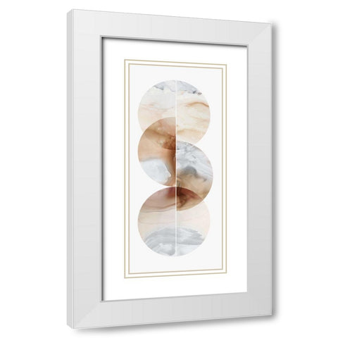 Neutral Marbles I  White Modern Wood Framed Art Print with Double Matting by Reeves, Tom