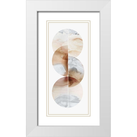 Neutral Marbles I  White Modern Wood Framed Art Print with Double Matting by Reeves, Tom