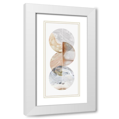 Neutral Marbles II  White Modern Wood Framed Art Print with Double Matting by Reeves, Tom