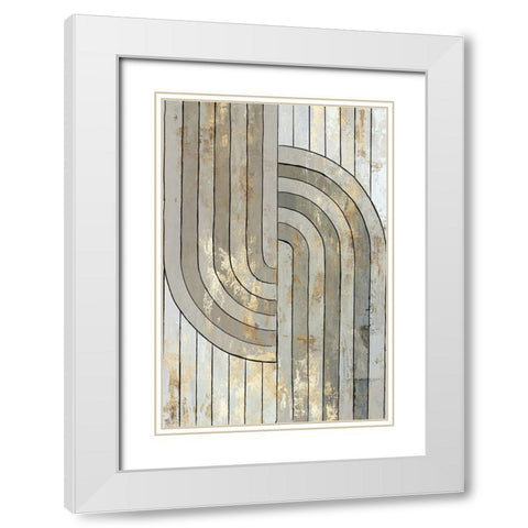 Art Deco Geo I  White Modern Wood Framed Art Print with Double Matting by Reeves, Tom