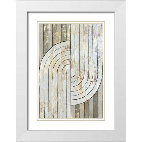 Art Deco Geo II  White Modern Wood Framed Art Print with Double Matting by Reeves, Tom