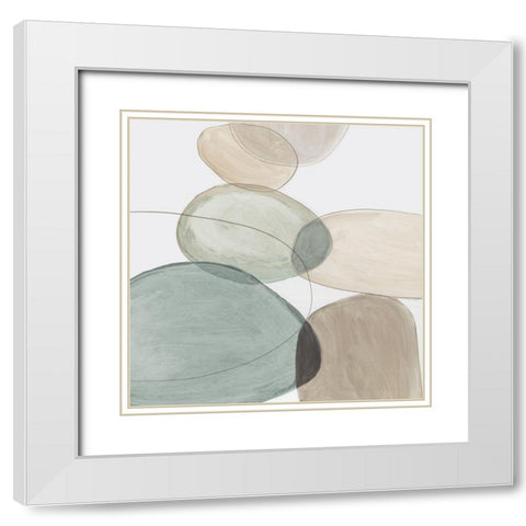 Pebble Stones I  White Modern Wood Framed Art Print with Double Matting by Reeves, Tom