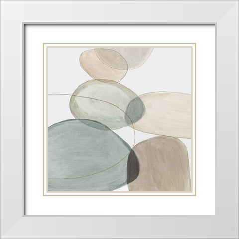 Pebble Stones I  White Modern Wood Framed Art Print with Double Matting by Reeves, Tom