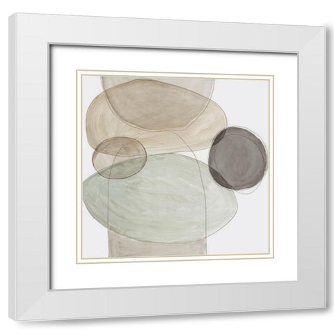 Pebble Stones II  White Modern Wood Framed Art Print with Double Matting by Reeves, Tom