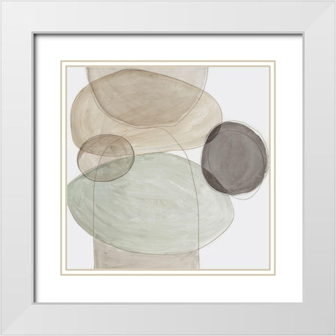 Pebble Stones II  White Modern Wood Framed Art Print with Double Matting by Reeves, Tom