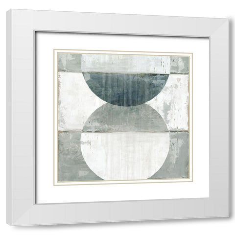 Pewter Plate I White Modern Wood Framed Art Print with Double Matting by Reeves, Tom