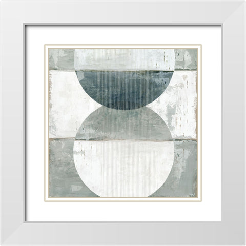 Pewter Plate I White Modern Wood Framed Art Print with Double Matting by Reeves, Tom