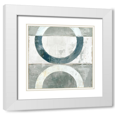 Pewter Plate II White Modern Wood Framed Art Print with Double Matting by Reeves, Tom
