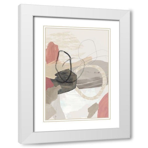 Modern Coral Abstract White Modern Wood Framed Art Print with Double Matting by Reeves, Tom