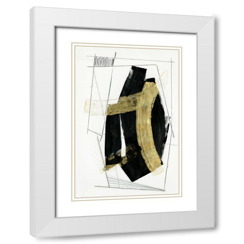 Black Gold I White Modern Wood Framed Art Print with Double Matting by Reeves, Tom