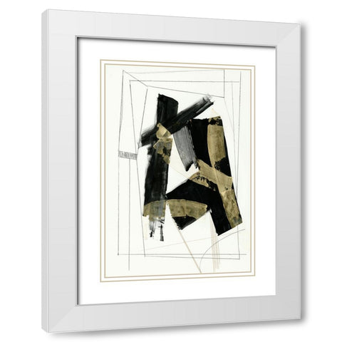 Black Gold II White Modern Wood Framed Art Print with Double Matting by Reeves, Tom