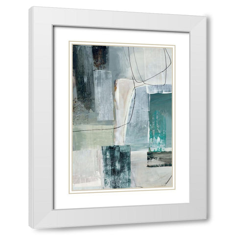 Metamorphosis Blue I White Modern Wood Framed Art Print with Double Matting by Reeves, Tom