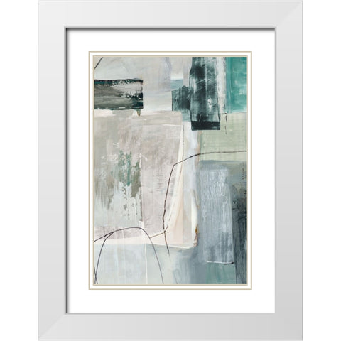 Metamorphosis Blue II White Modern Wood Framed Art Print with Double Matting by Reeves, Tom